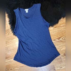 Paraphrase Navy Tank Top Women's Size L